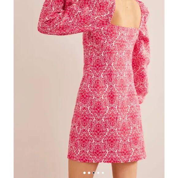 Boden|Linen Mini Shift Dress|Pop Peony/Vine Terrace|NWT|SZ 12R - Picture 8 of 10